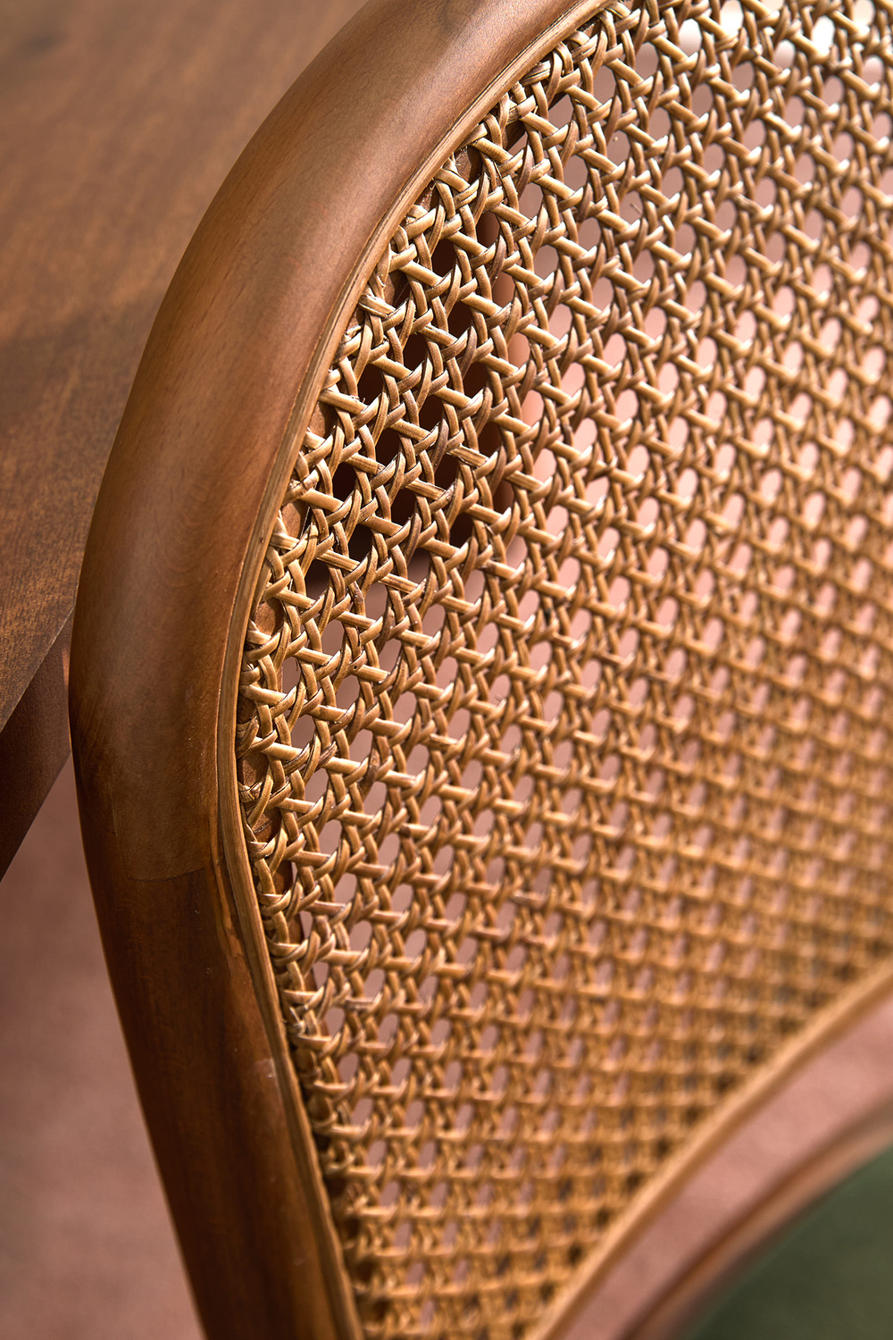 Louie Arched Rattan & Solid Beech Wood Dining Chairs