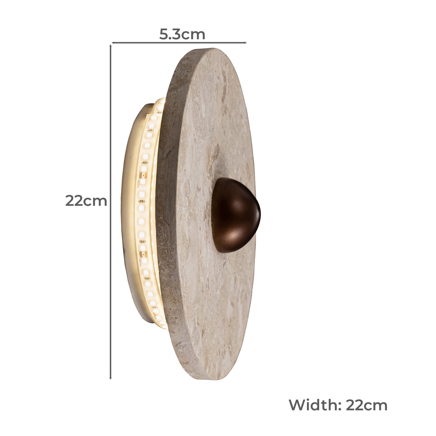 Hector Travertine-look LED Wall Sconce