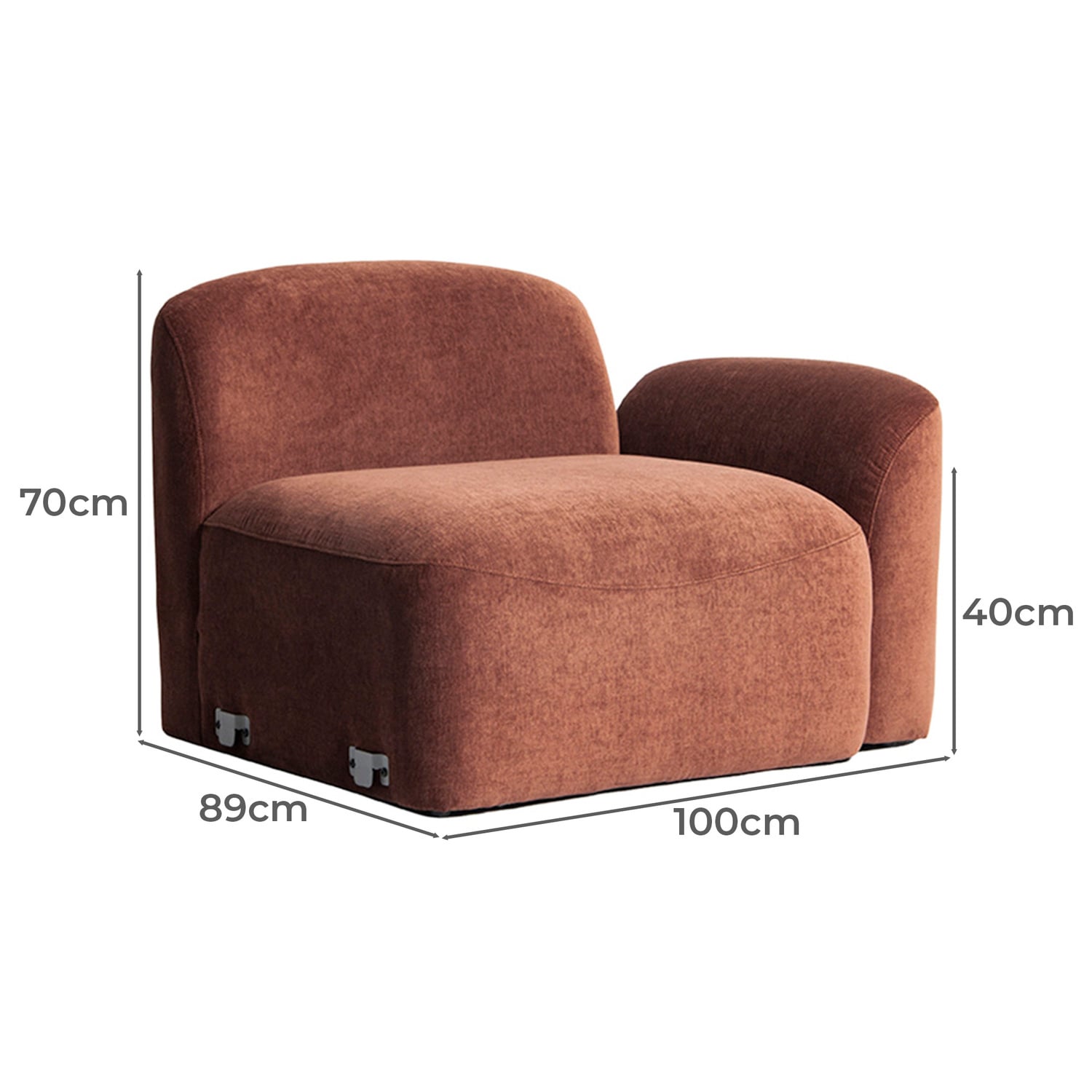 Cami Chenille Right Corner Lounge Chair