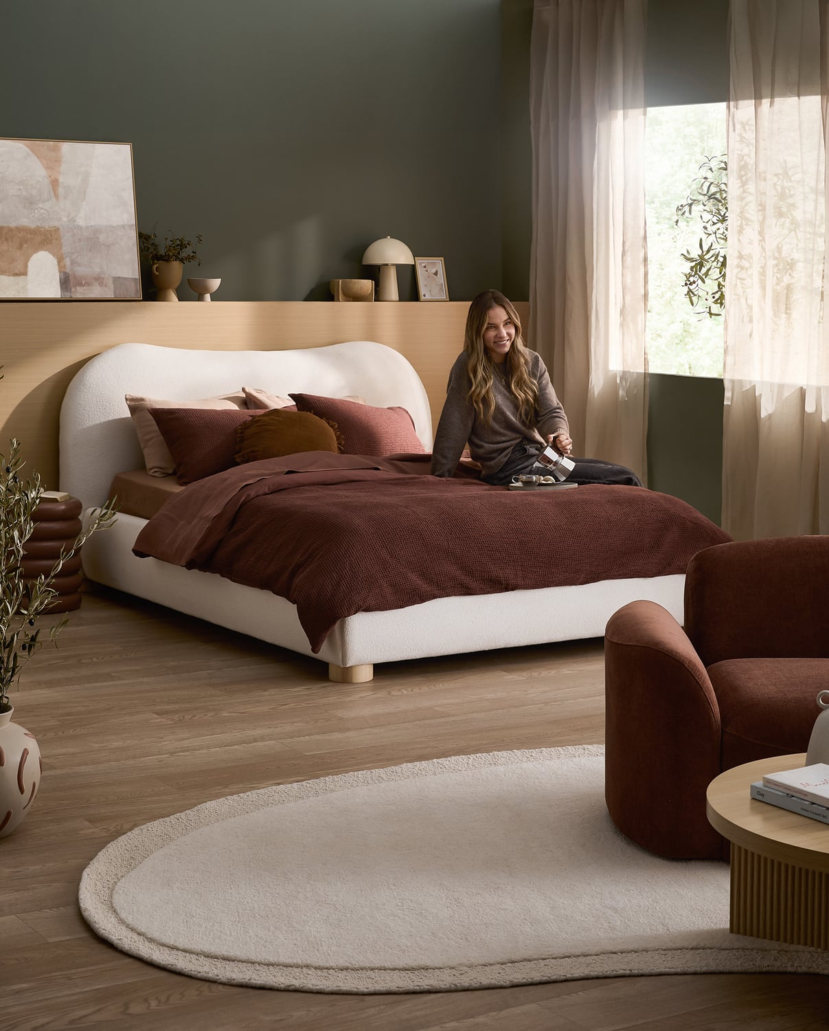 Paloma Boucle Gas Lift Storage Bed