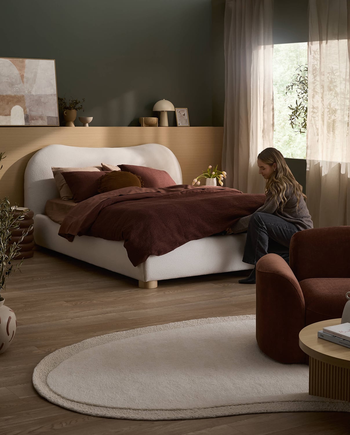 Paloma Boucle Gas Lift Storage Bed