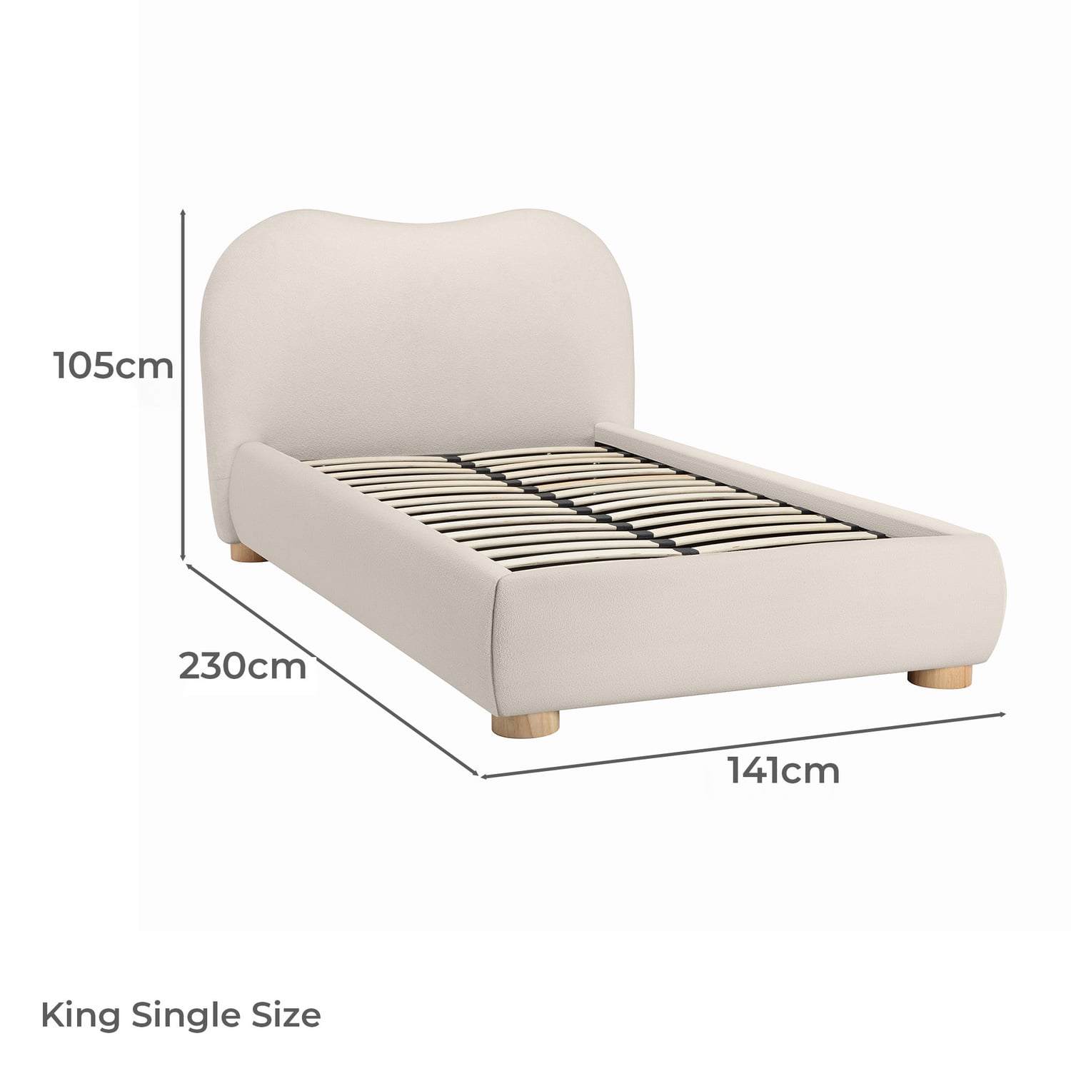 Paloma Boucle Gas Lift Storage Bed