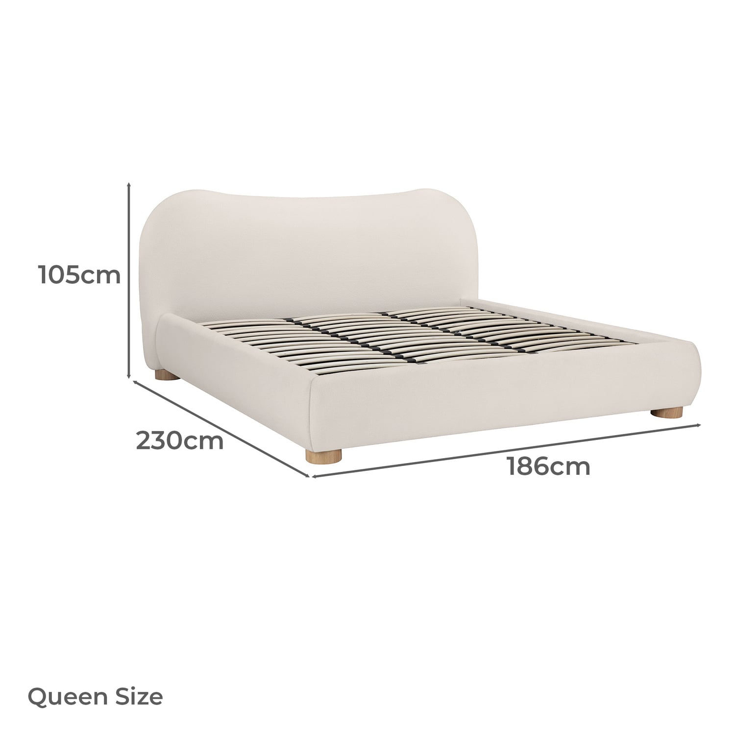 Paloma Boucle Gas Lift Storage Bed