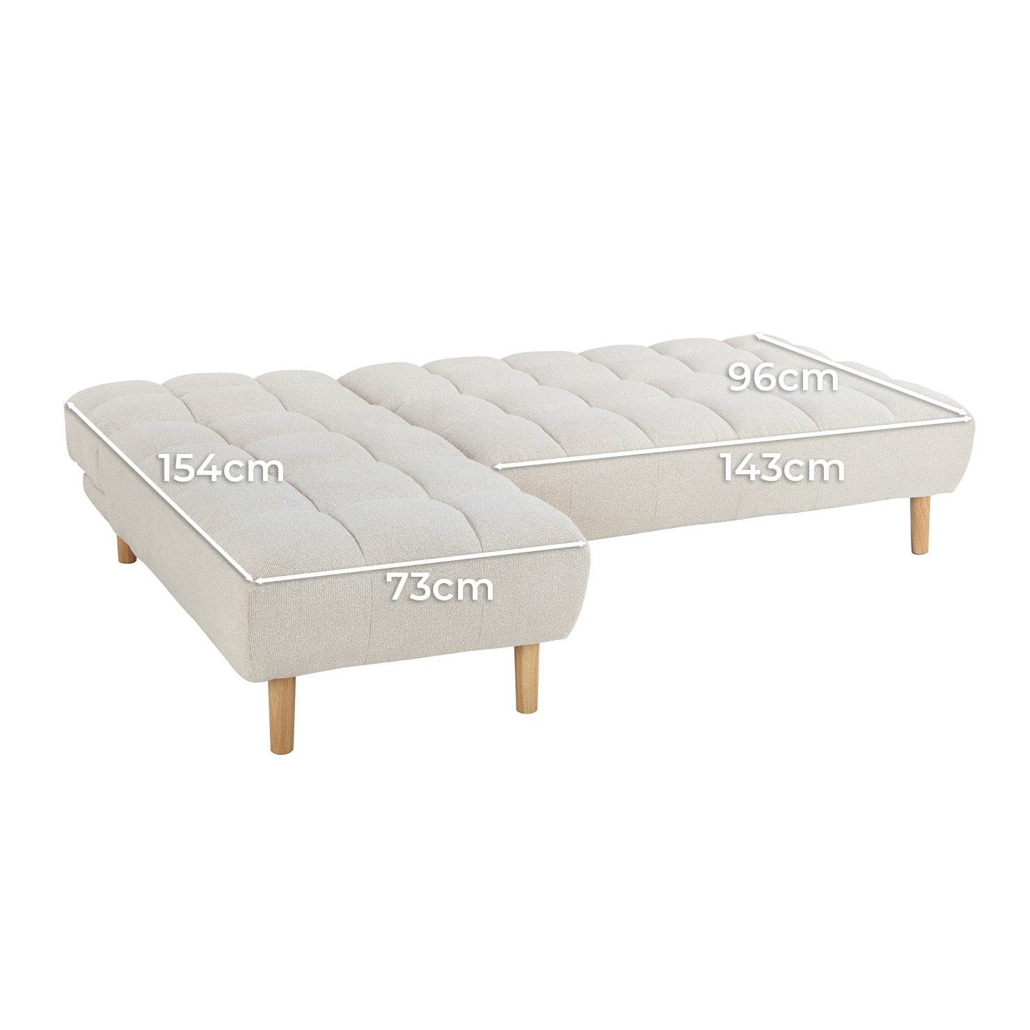 Dylan 4 Seater Chenille Sofa Bed with Reversible Chaise