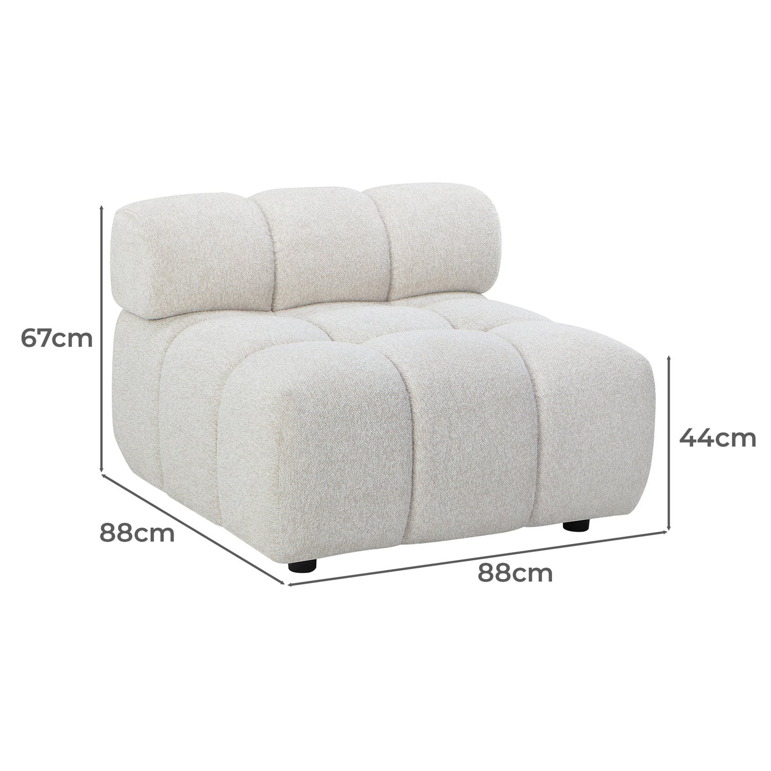 Levi Boucle Armless Lounge Chair