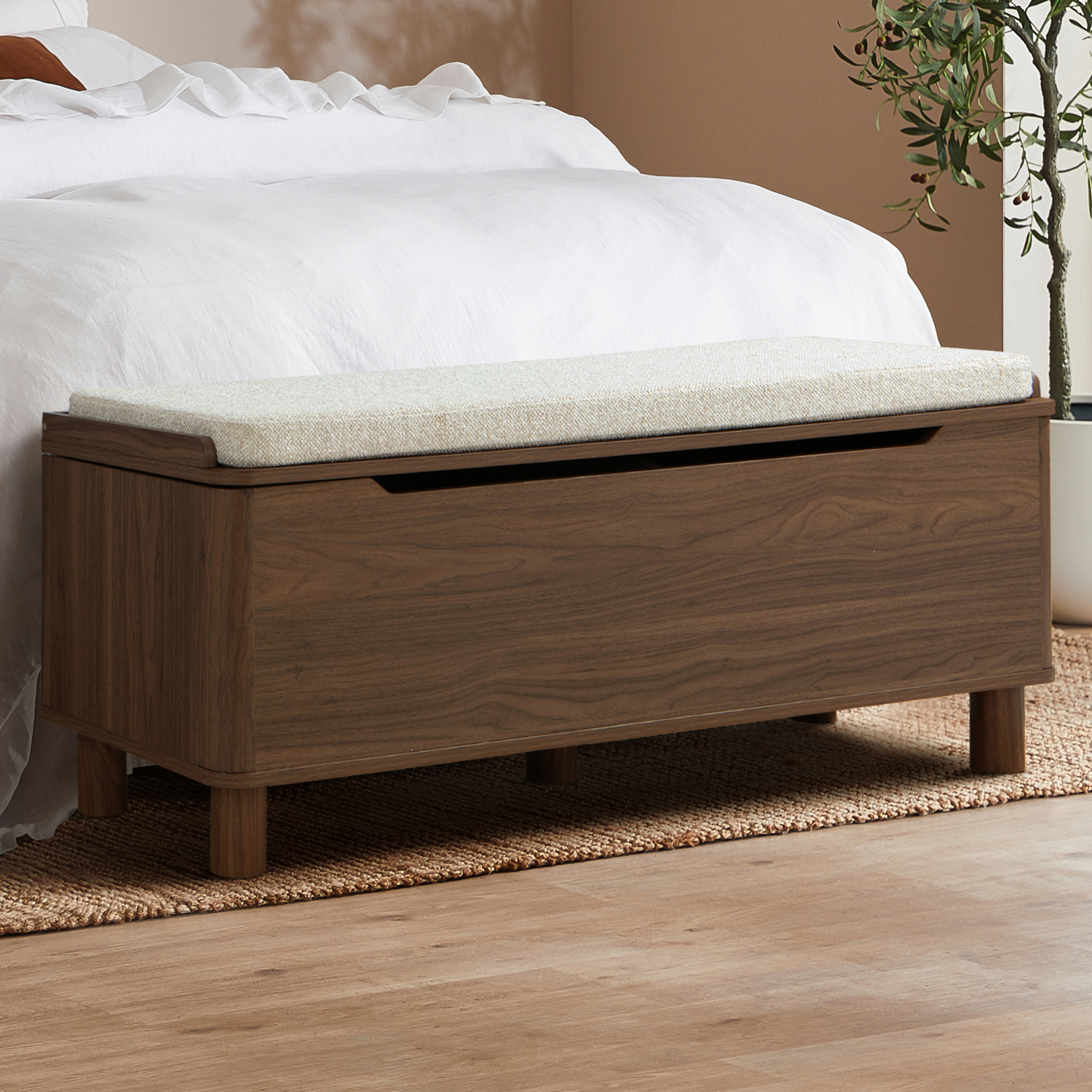 Rupert Boucle Storage Ottoman Bench