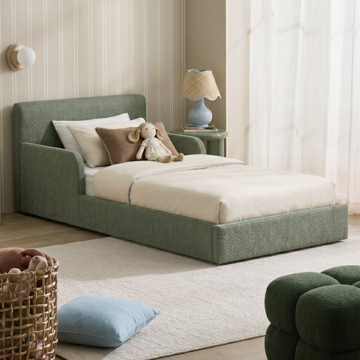 Harbor Chenille Low-profile Single Bed
