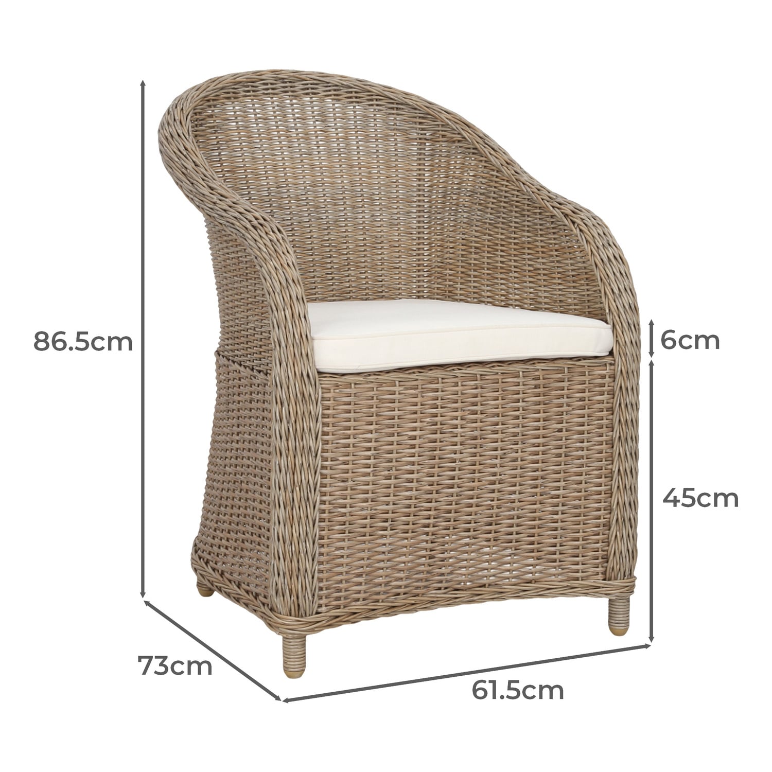 Tallow Wicker Outdoor Dining Chair