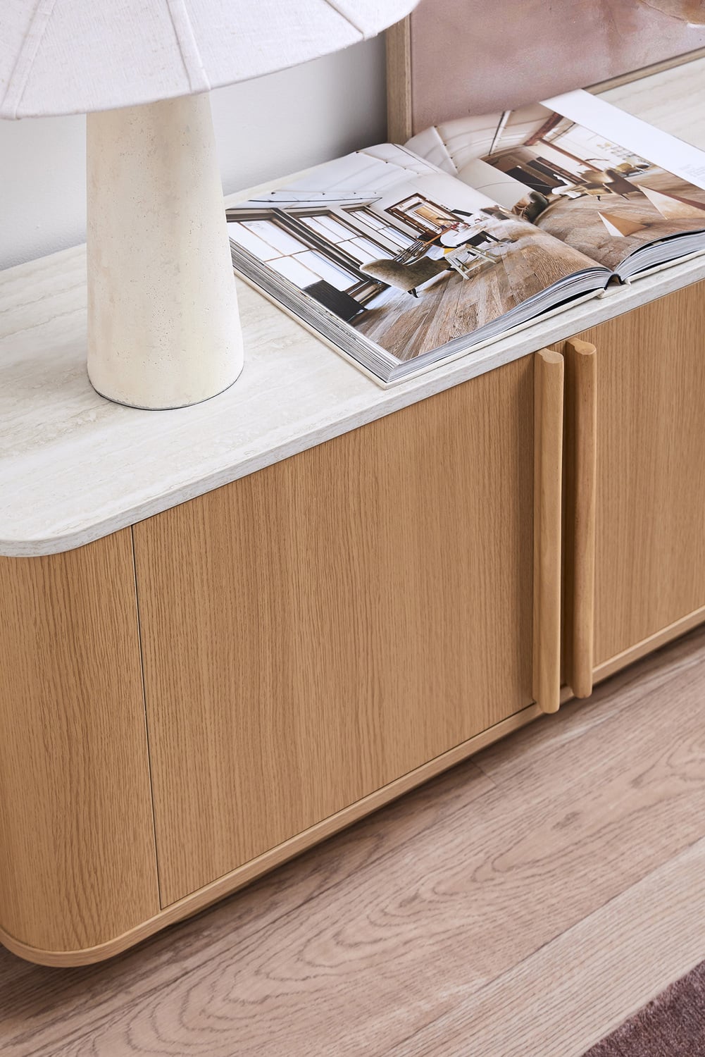Talia 4 Door Travertine-Look TV Unit