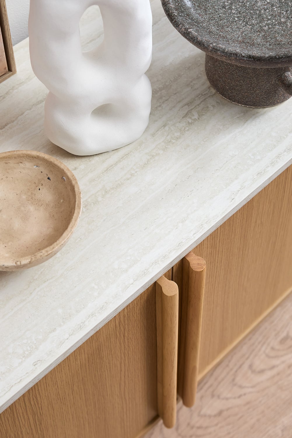 Talia 4 Door Travertine-Look TV Unit
