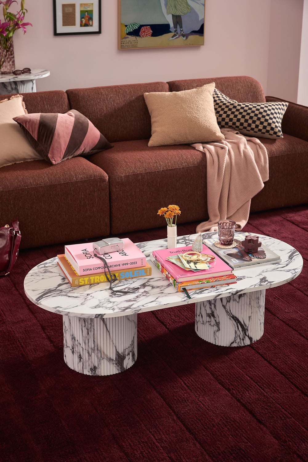 Tilly Viola Marble-Look Coffee Table