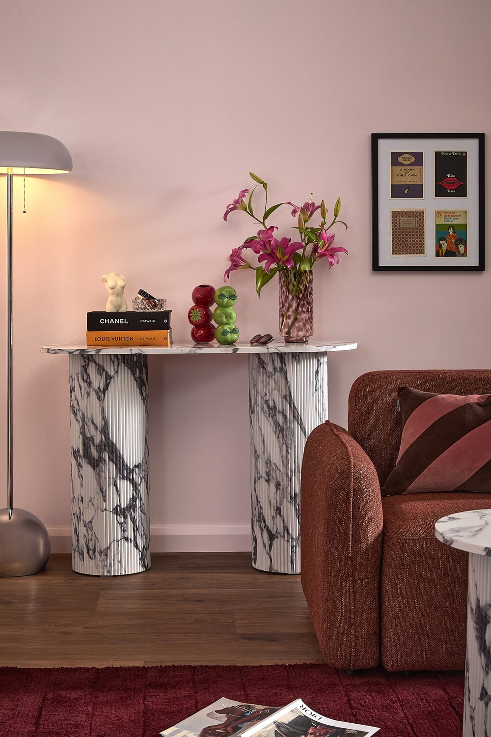 Tilly Viola Marble-Look Console Table