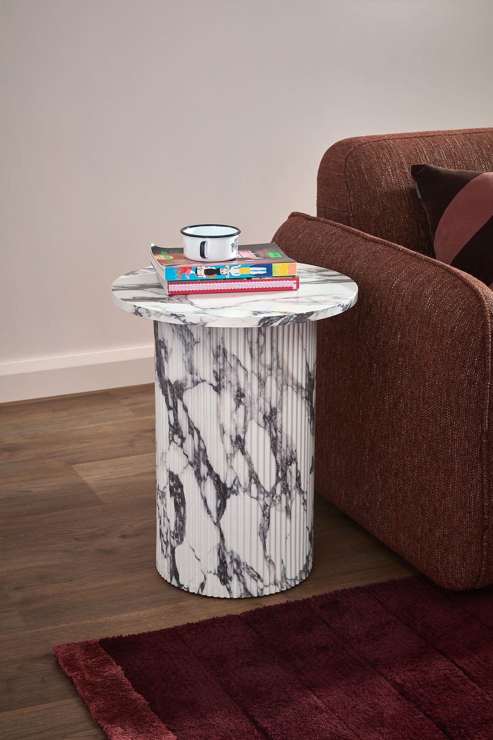 Tilly Viola Marble-Look Side Table