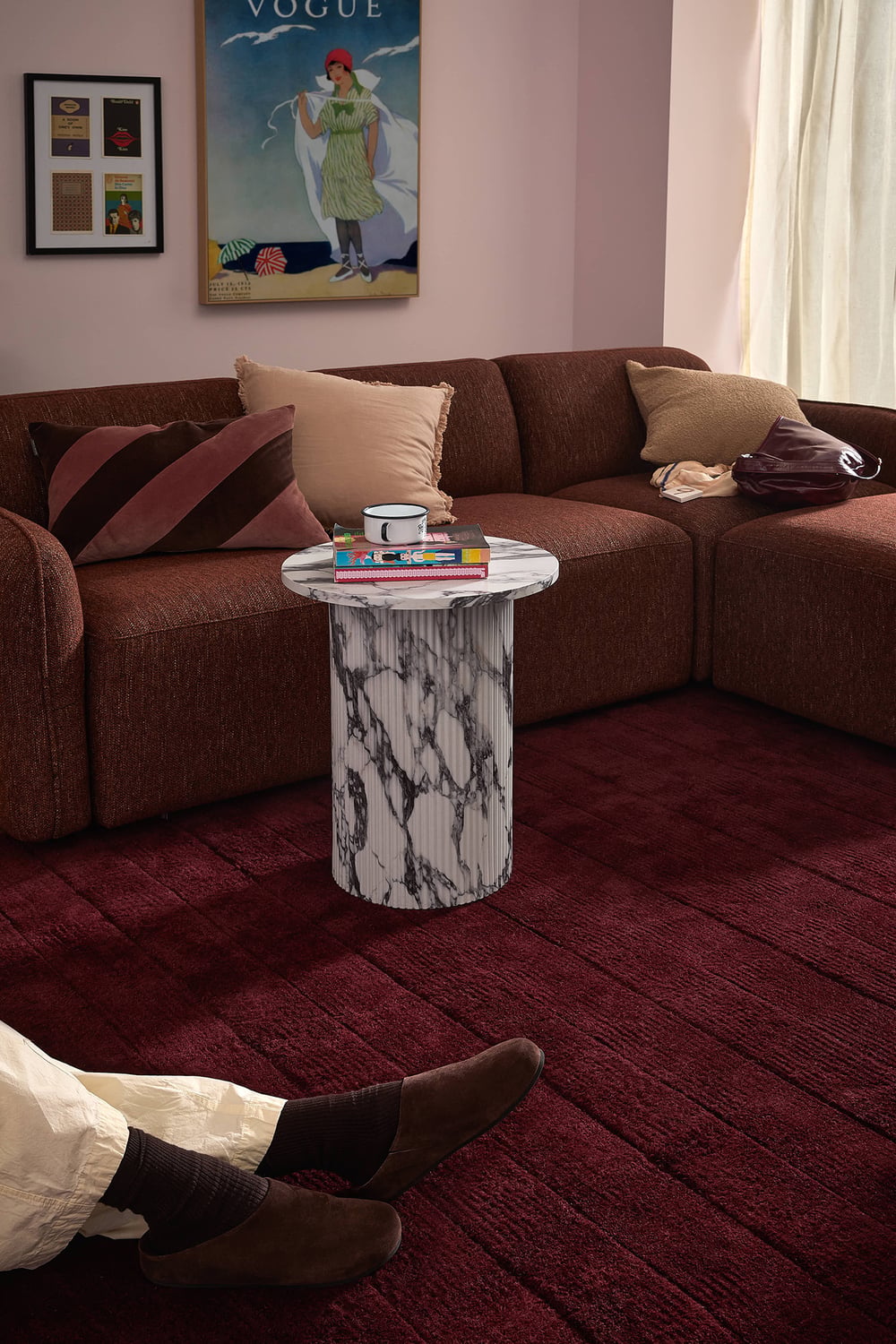 Tilly Viola Marble-Look Side Table