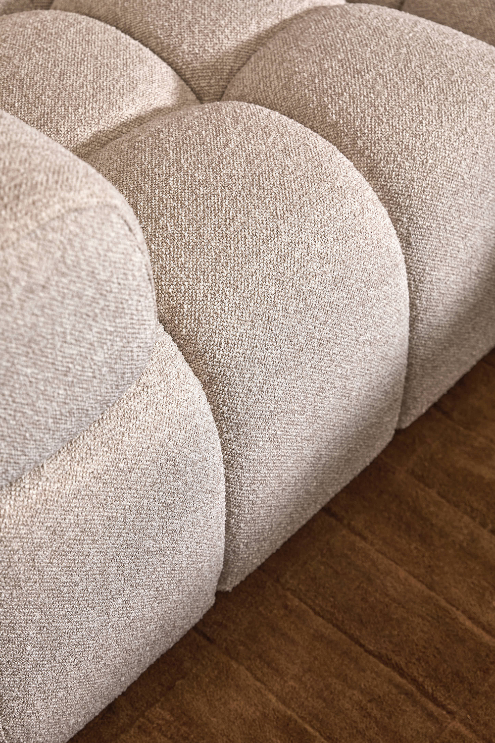 Levi 4 Seater Boucle Modular Sofa & Ottoman Set
