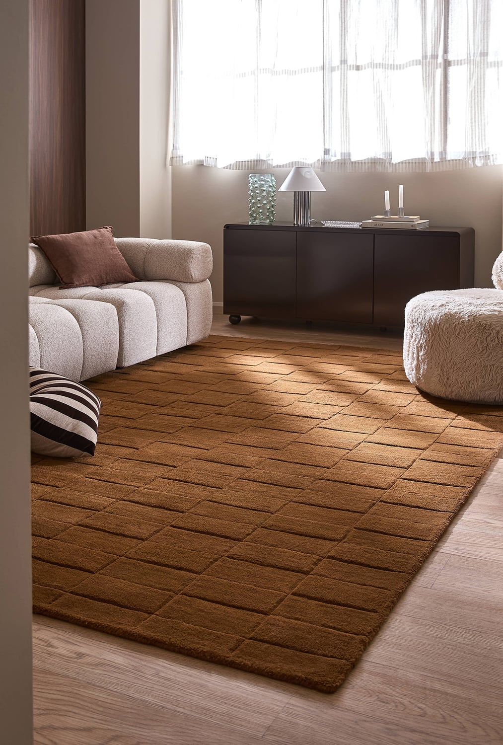 Gracie Grid Hand-Woven Wool Rug