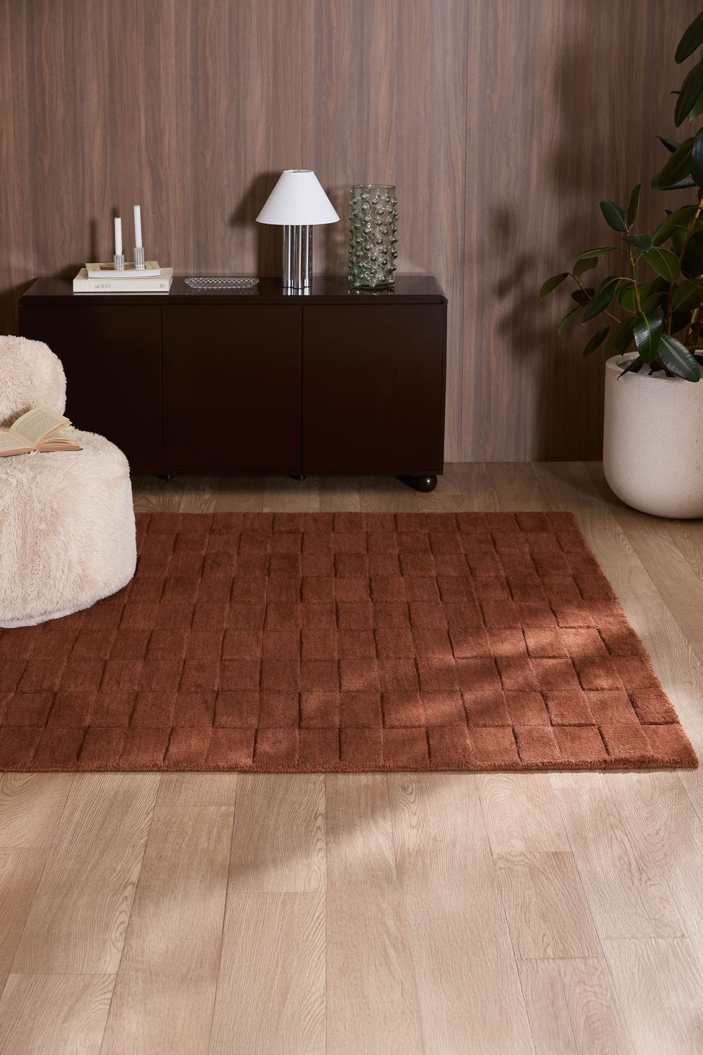 Gracie Grid Hand-Woven Wool Rug
