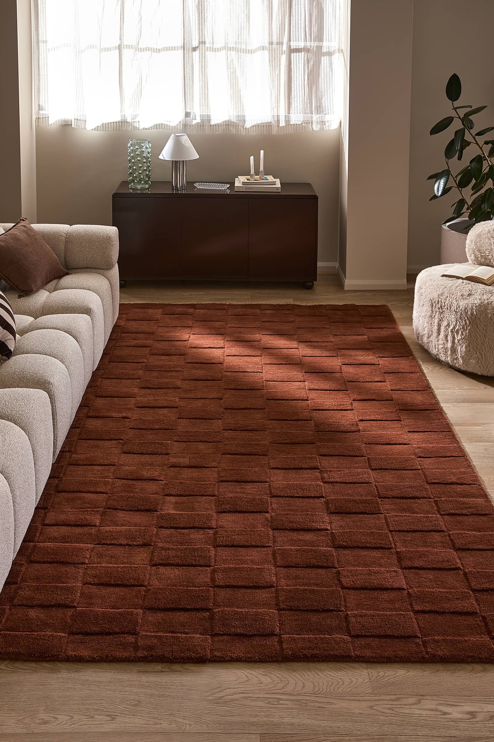 Gracie Grid Hand-Woven Wool Rug