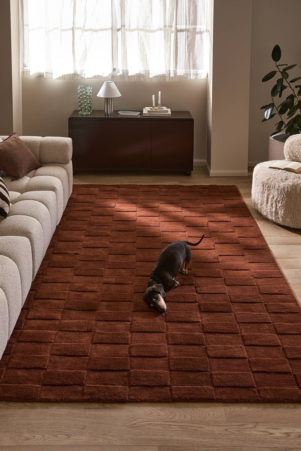 Gracie Grid Hand-Woven Wool Rug