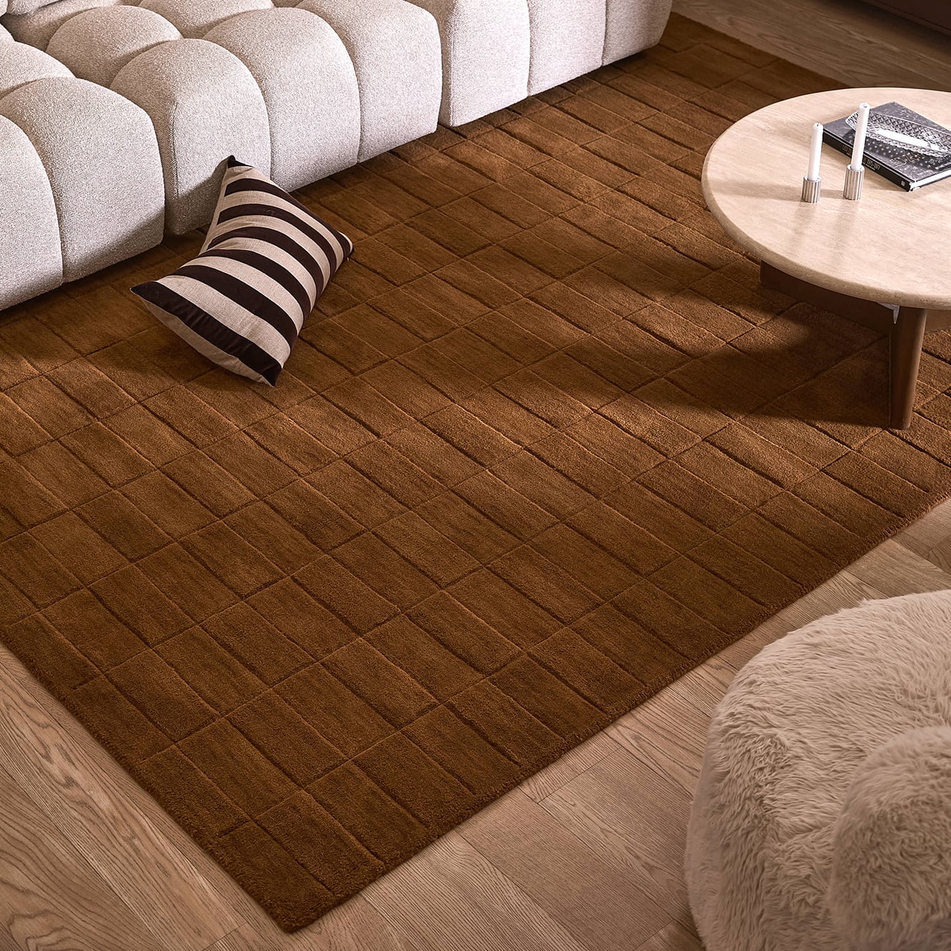 Gracie Grid Hand-Woven Wool Rug