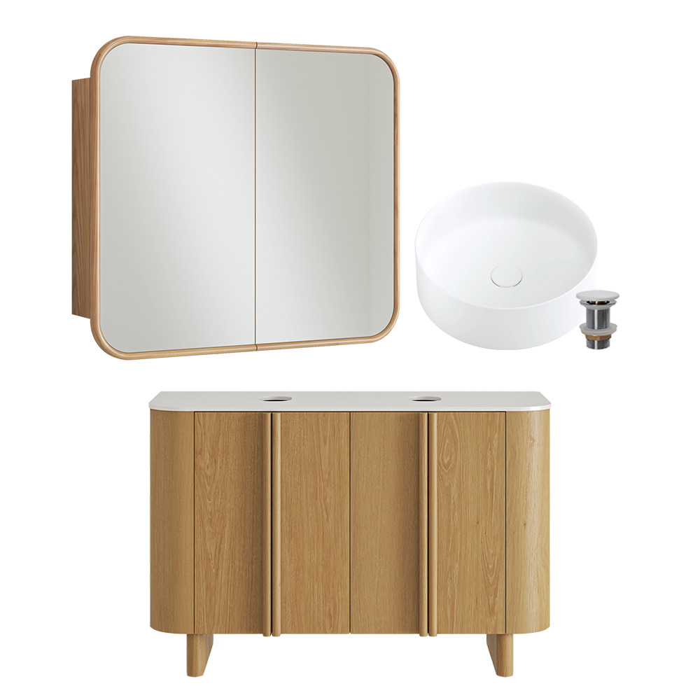 Valentine II 900mm Freestanding Vanity Shaving Cabinet Package
