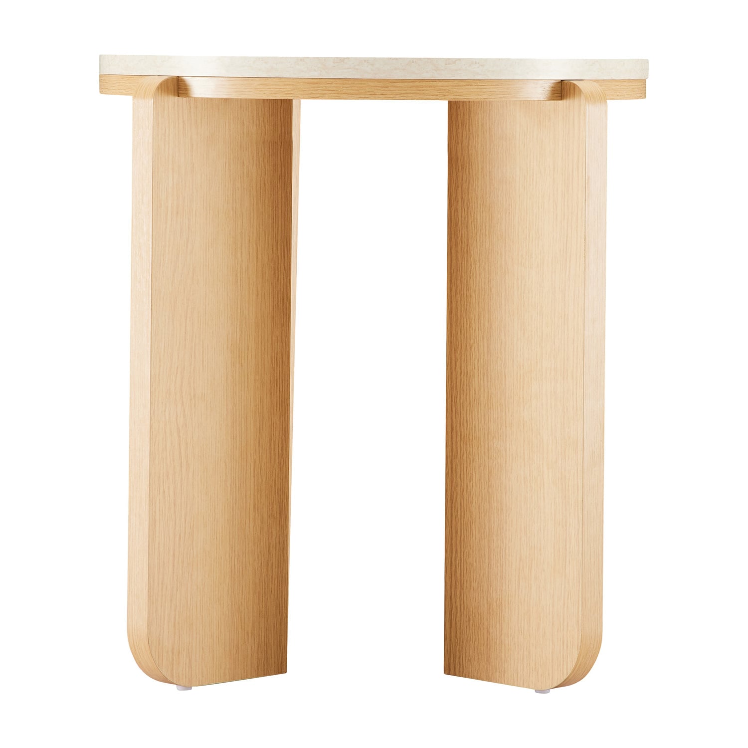 Talia Travertine-Look Side Table