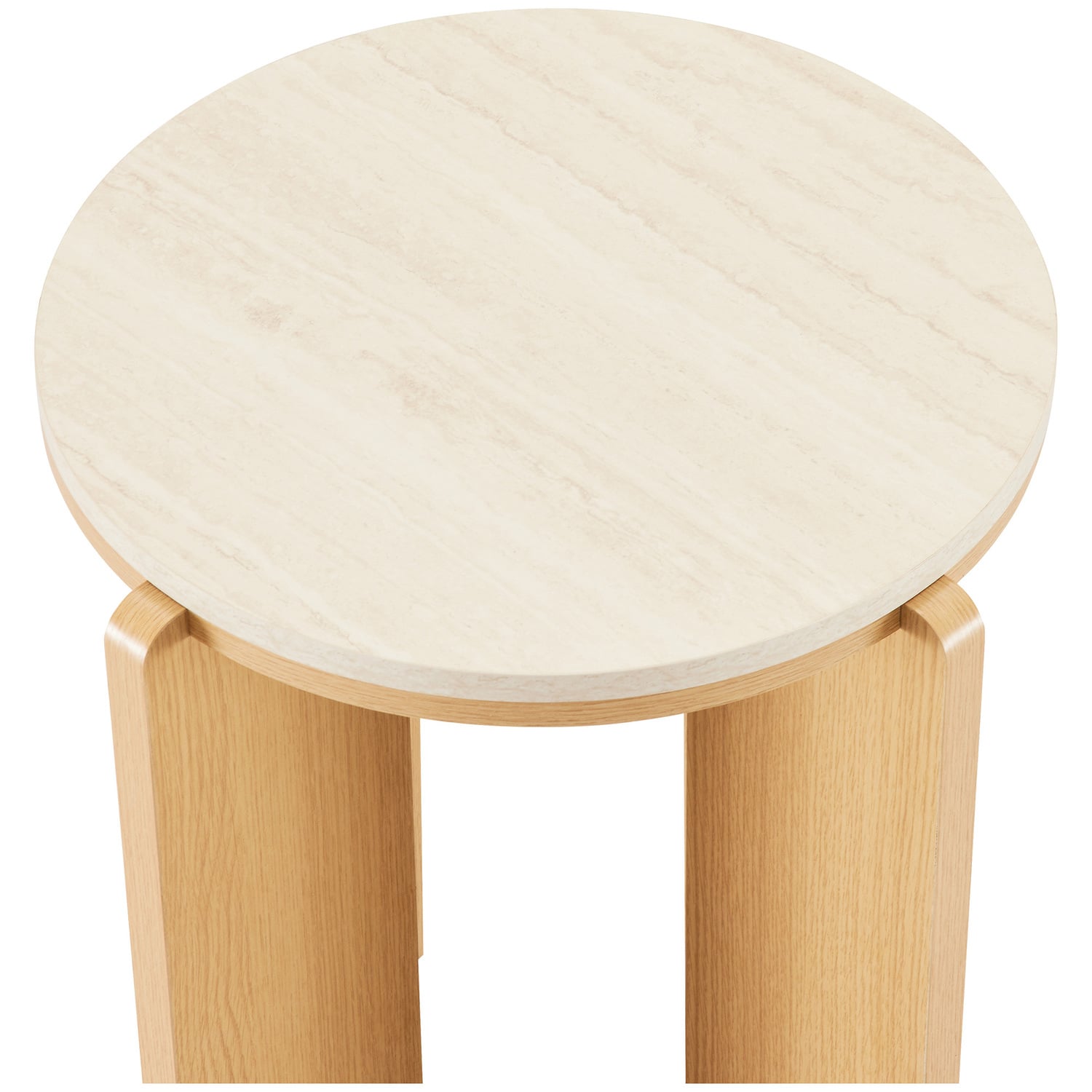 Talia Travertine-Look Side Table