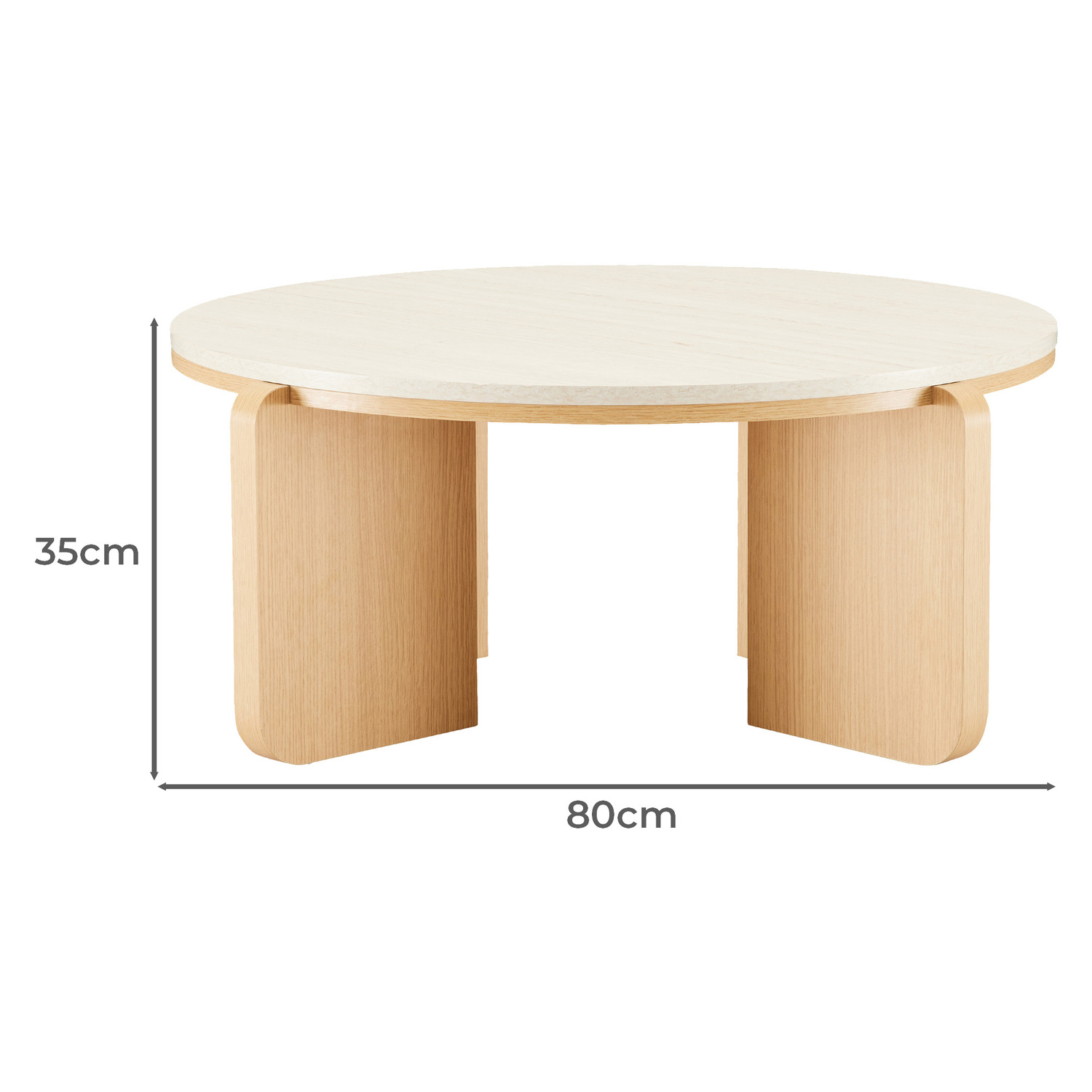 Talia Travertine-Look Coffee Table