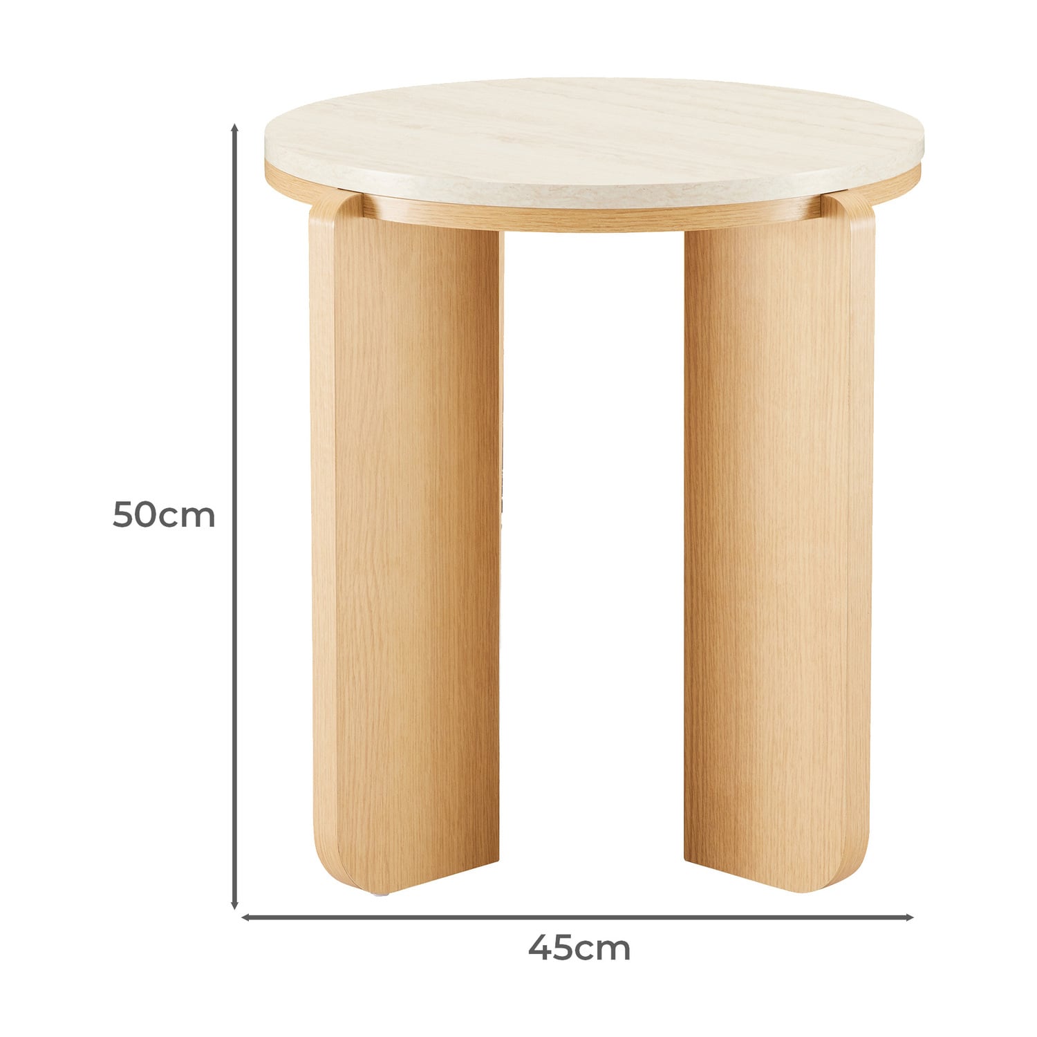Talia Travertine-Look Side Table