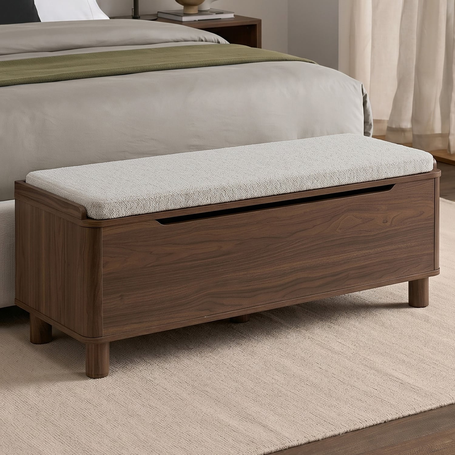 Rupert Boucle Storage Ottoman Bench