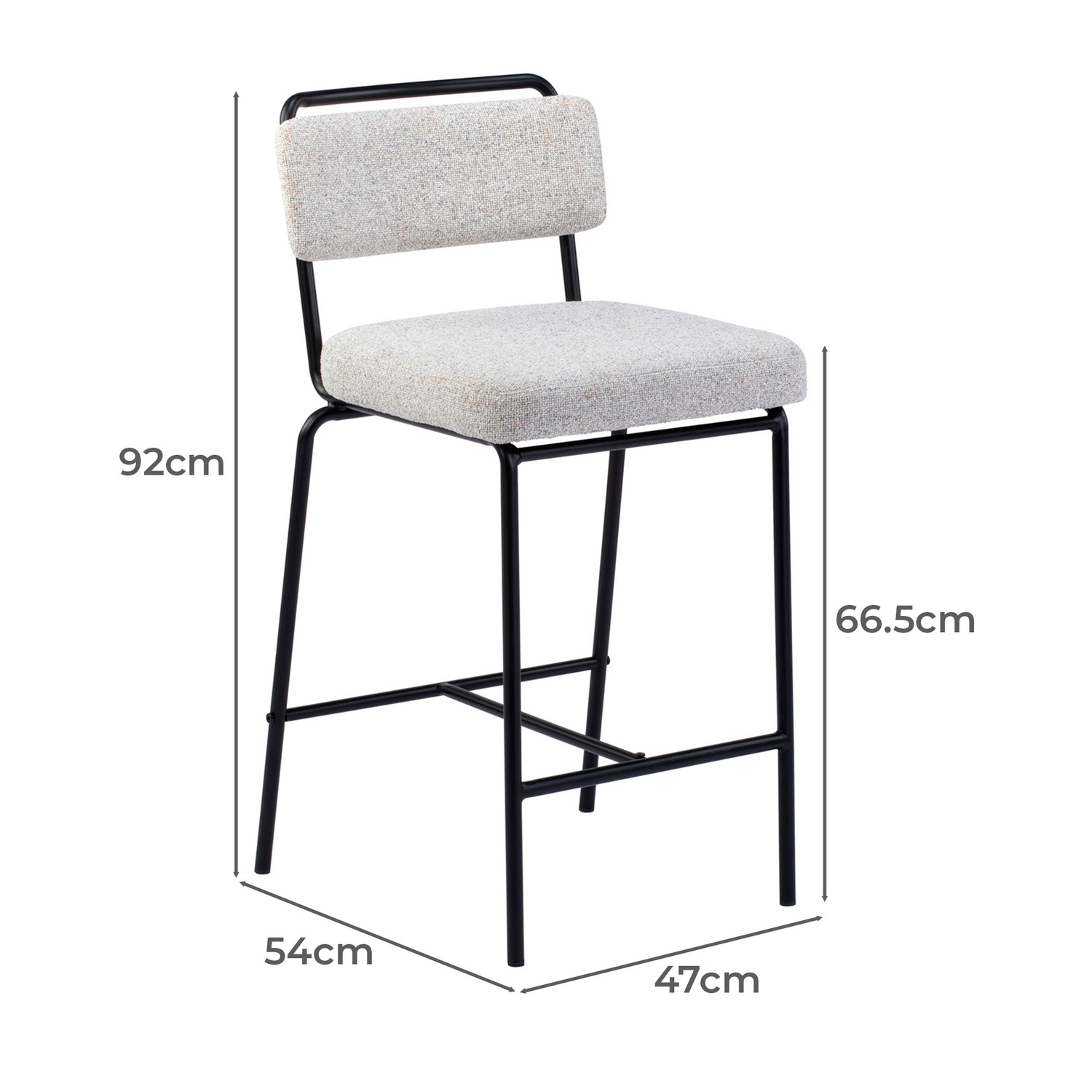 66.5cm  Light Grey Orleans Counter Stools