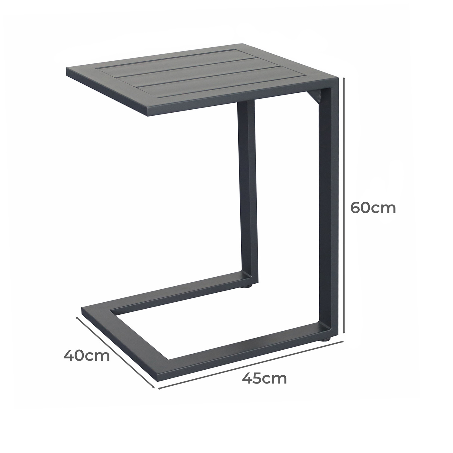 Felix Aluminium C Shape Outdoor Side Table