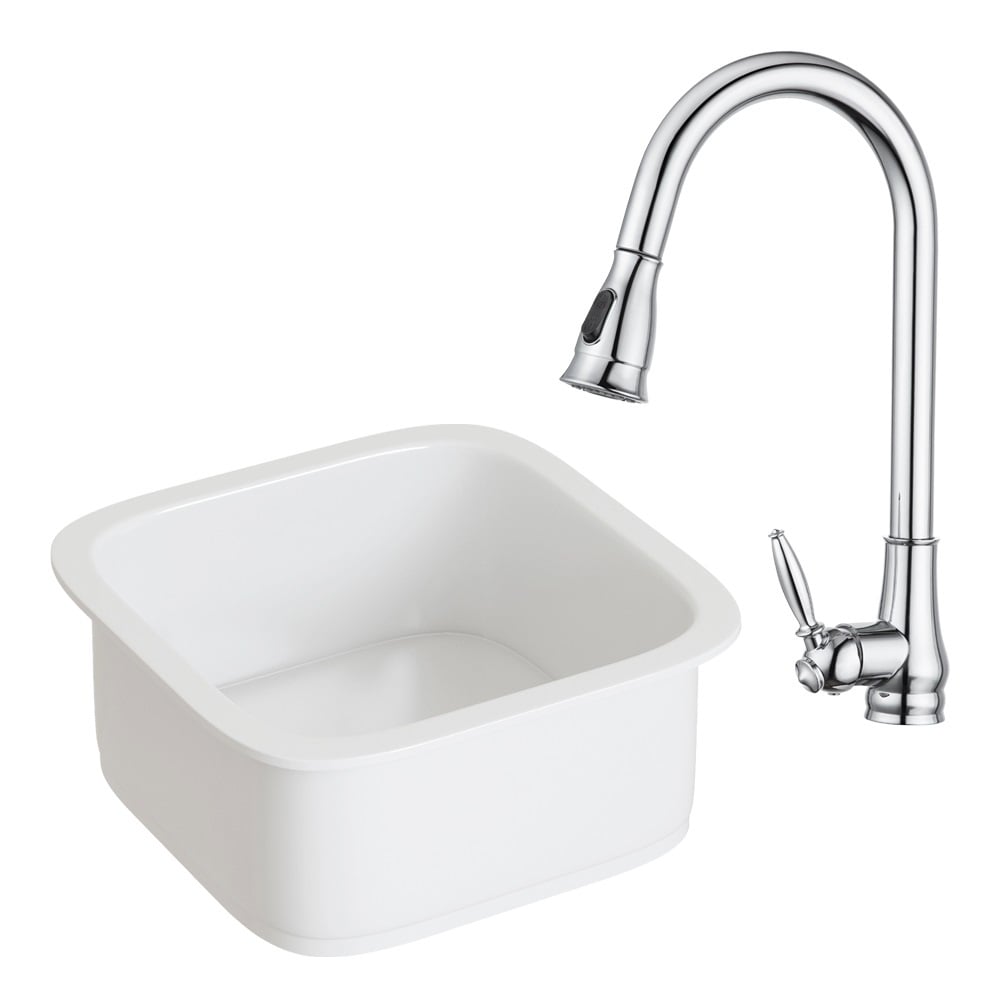 Bowral 480mm Top Mount Fireclay Kitchen Sink & Mixer Package