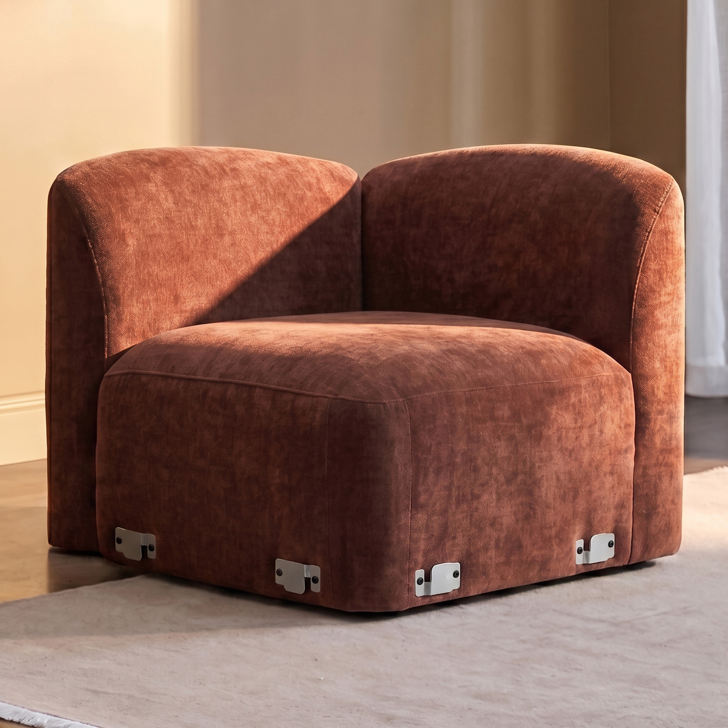 Cami Chenille Corner Lounge Chair