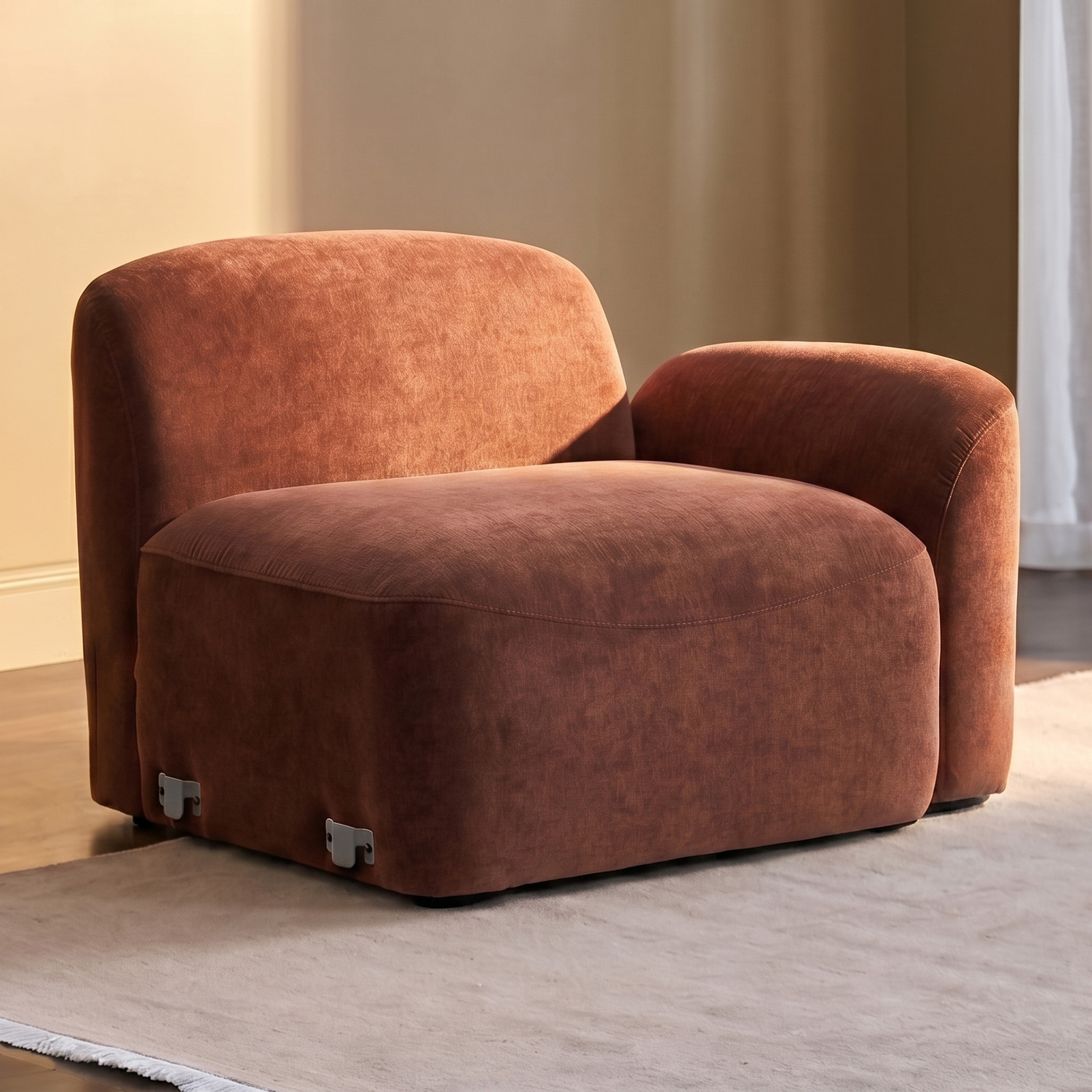Cami Chenille Right Corner Lounge Chair