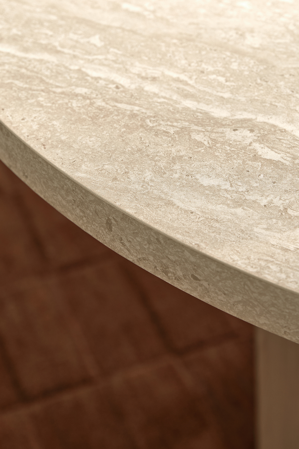 120cm Elodie Round Travertine-Look Dining Table