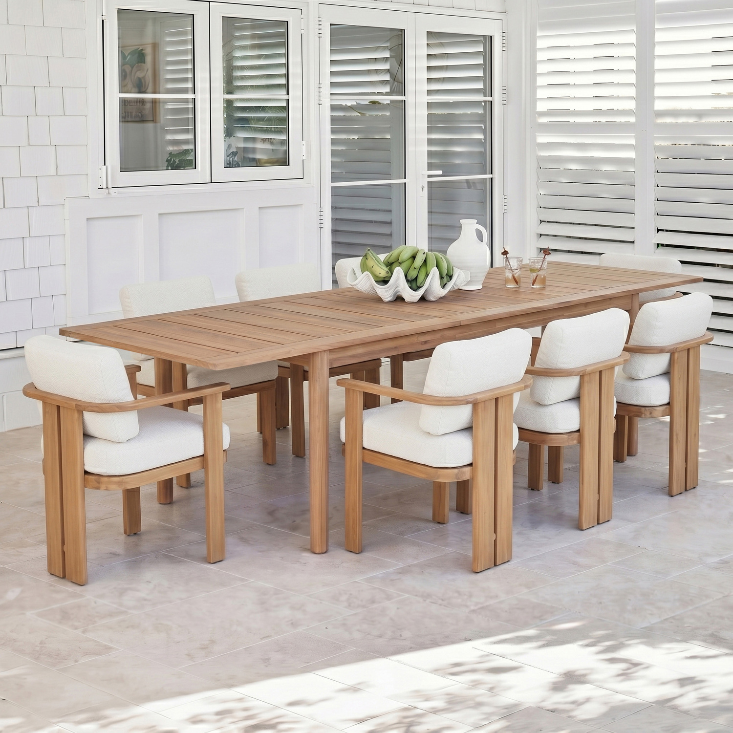 Patmos Acacia Wood Outdoor Extendable Dining Table