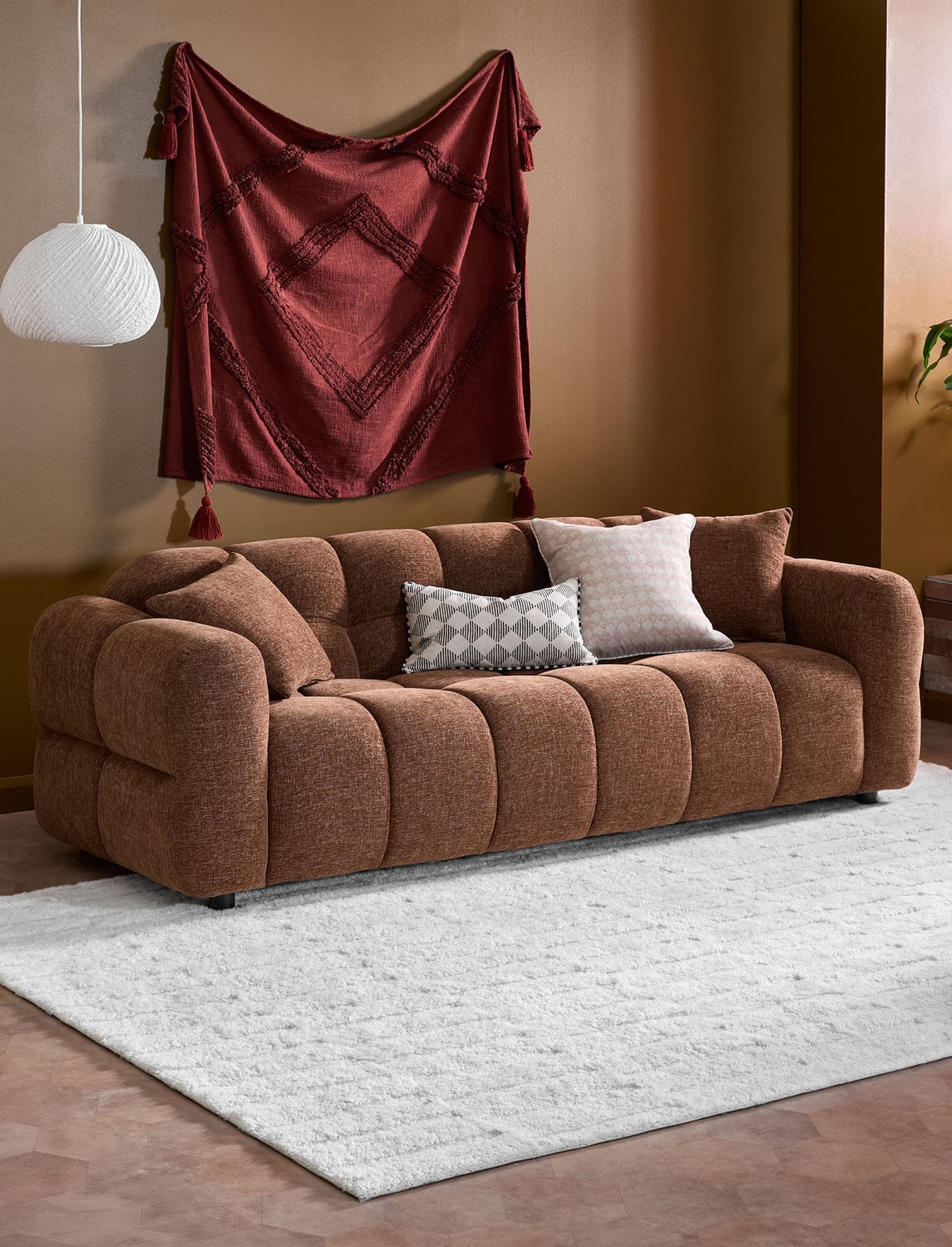 Zara 3 Seater Chenille Sofa