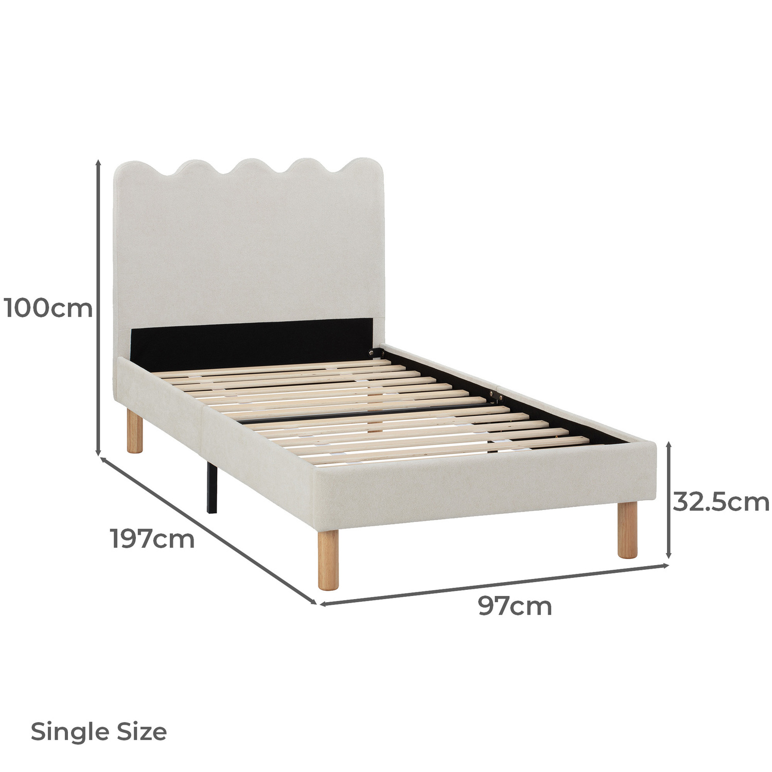 Ripple Chenille Bed Frame