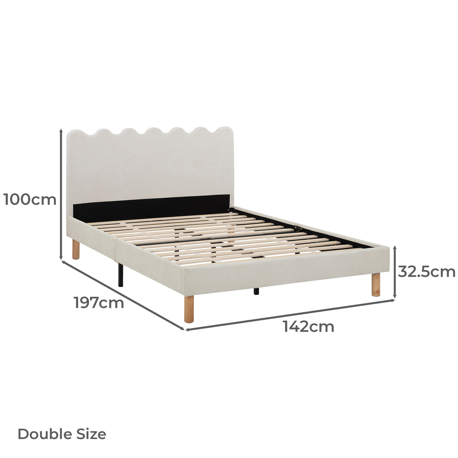 Ripple Chenille Bed Frame