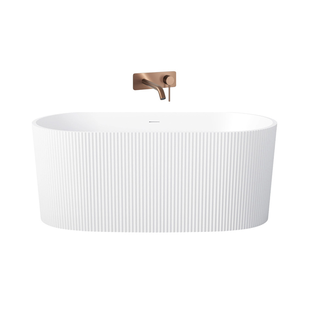 Avalon Fluted Acrylic Bath & Bronze Wall Mixer Package
