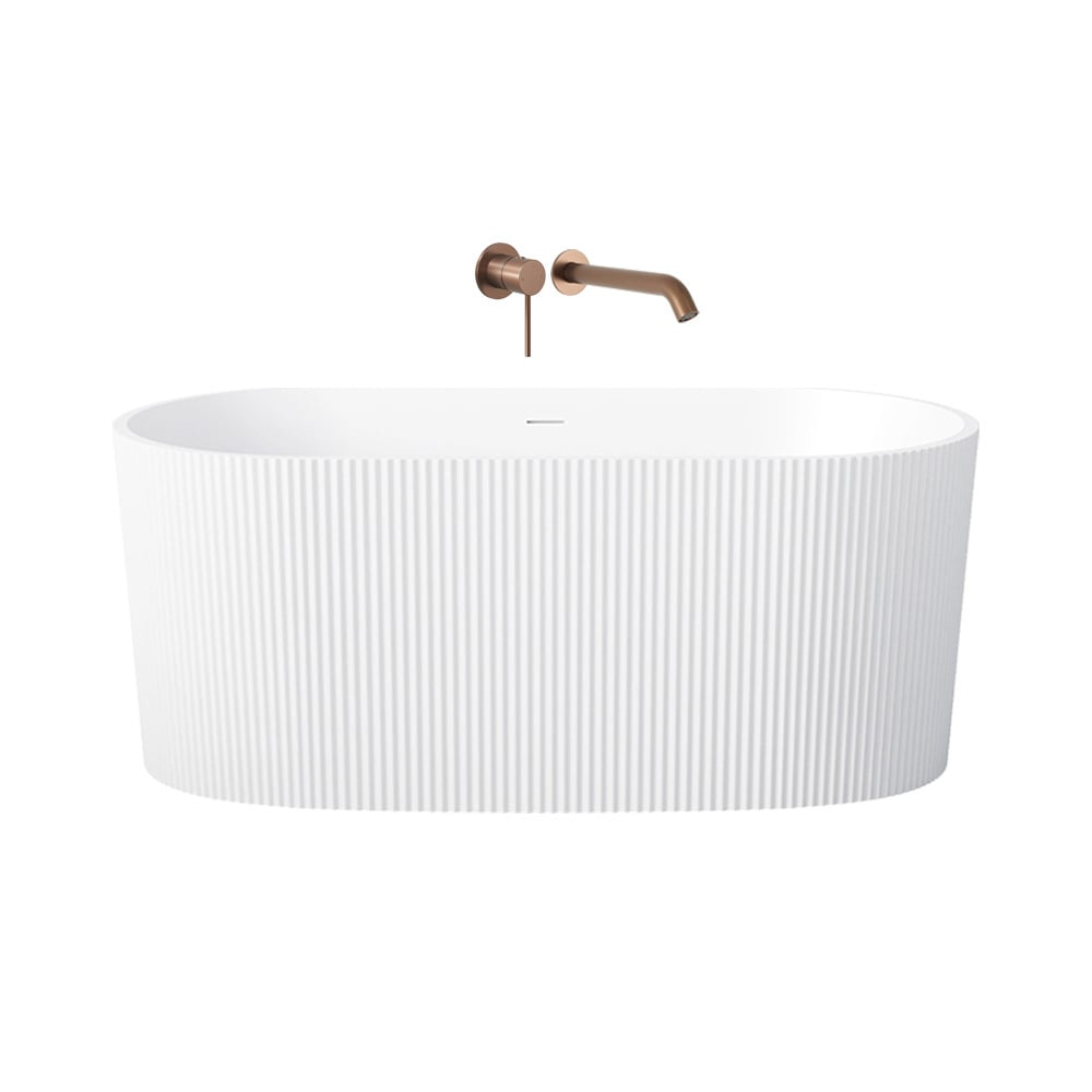 Avalon Fluted Acrylic Bath with Bronze Spout & Wall Mixer Package