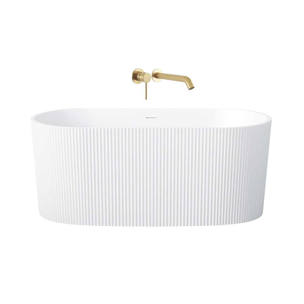 Avalon Fluted Acrylic Bath with Antique Brass Spout & Wall Mixer Package