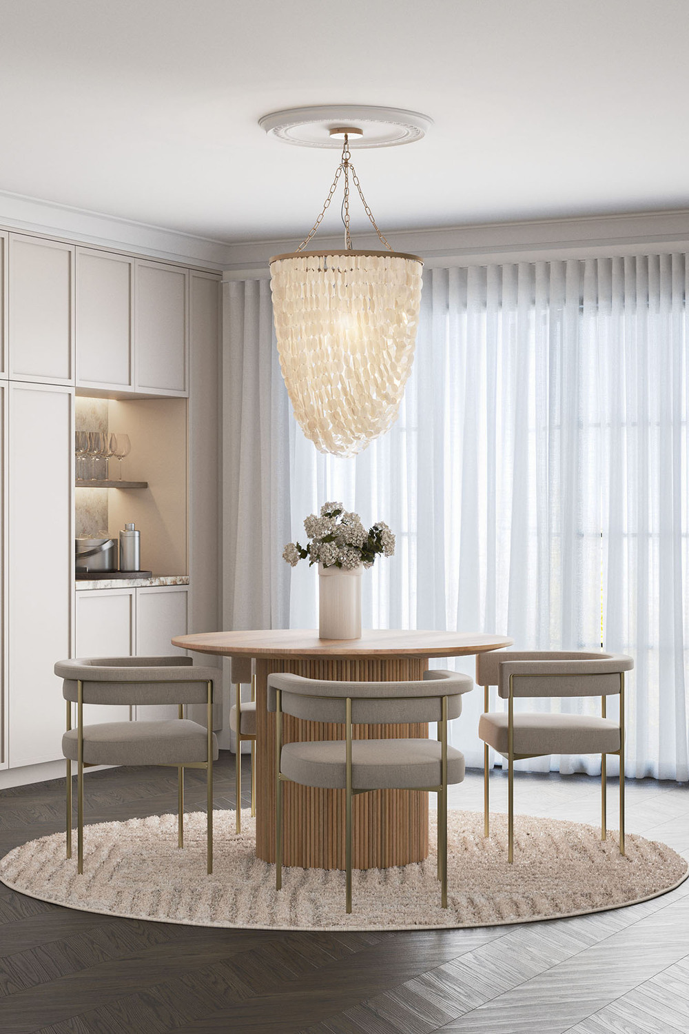 Rubi Capiz Shell Chandelier