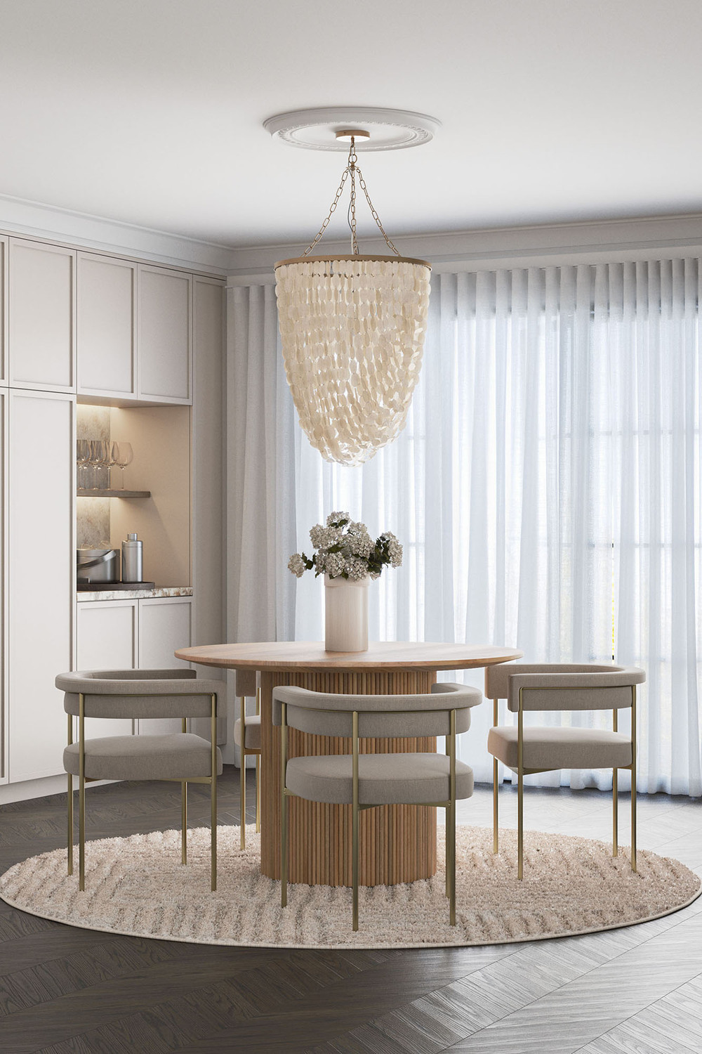 Rubi Capiz Shell Chandelier