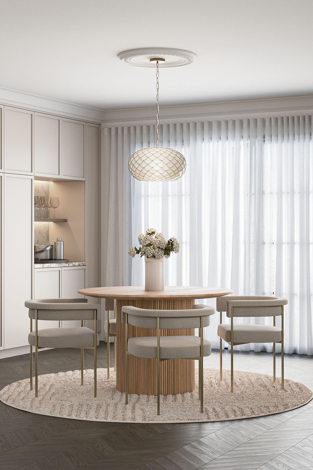 Scale Steel Capiz Shell Pendant Light