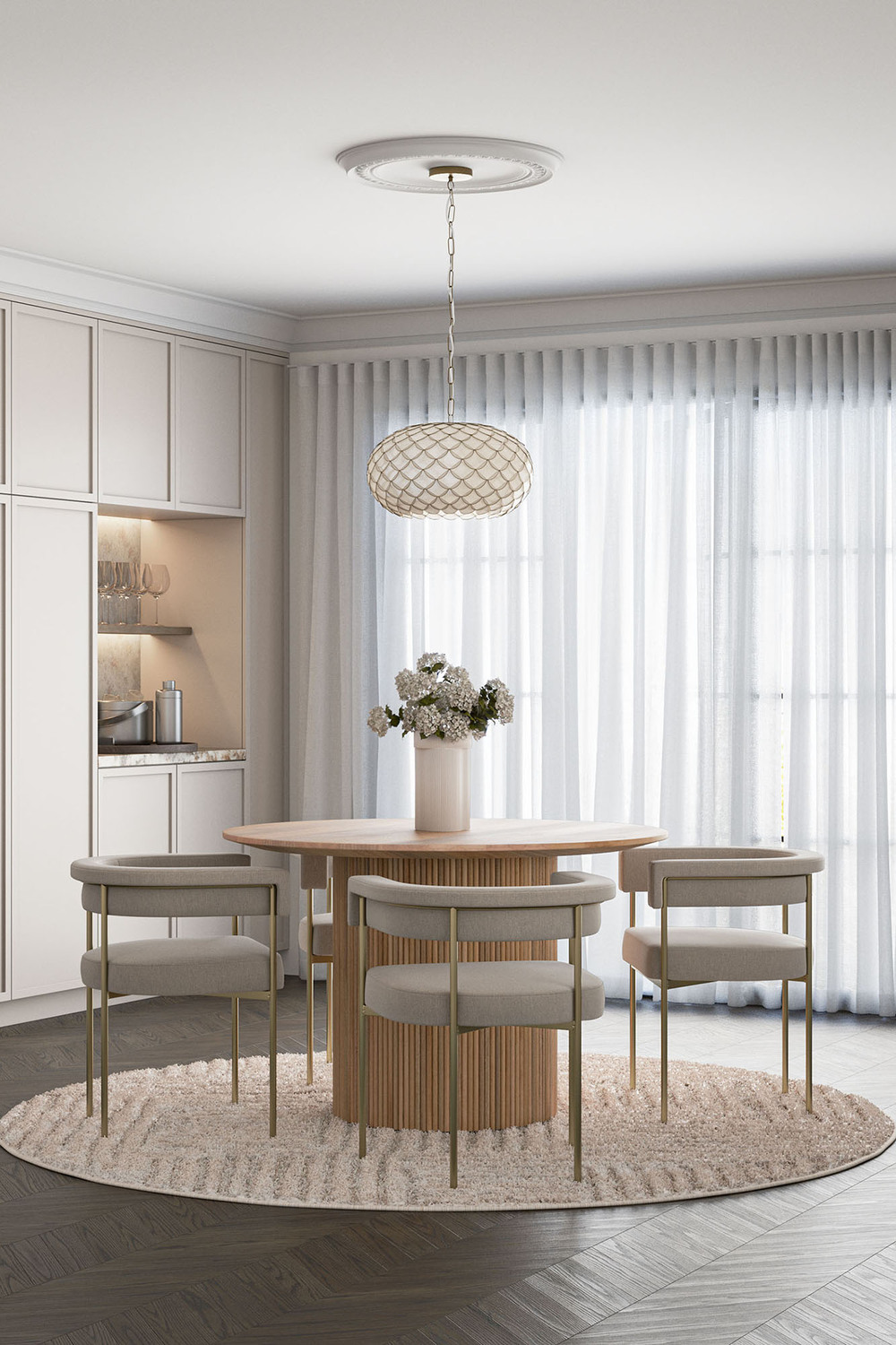 Scale Steel Capiz Shell Pendant Light