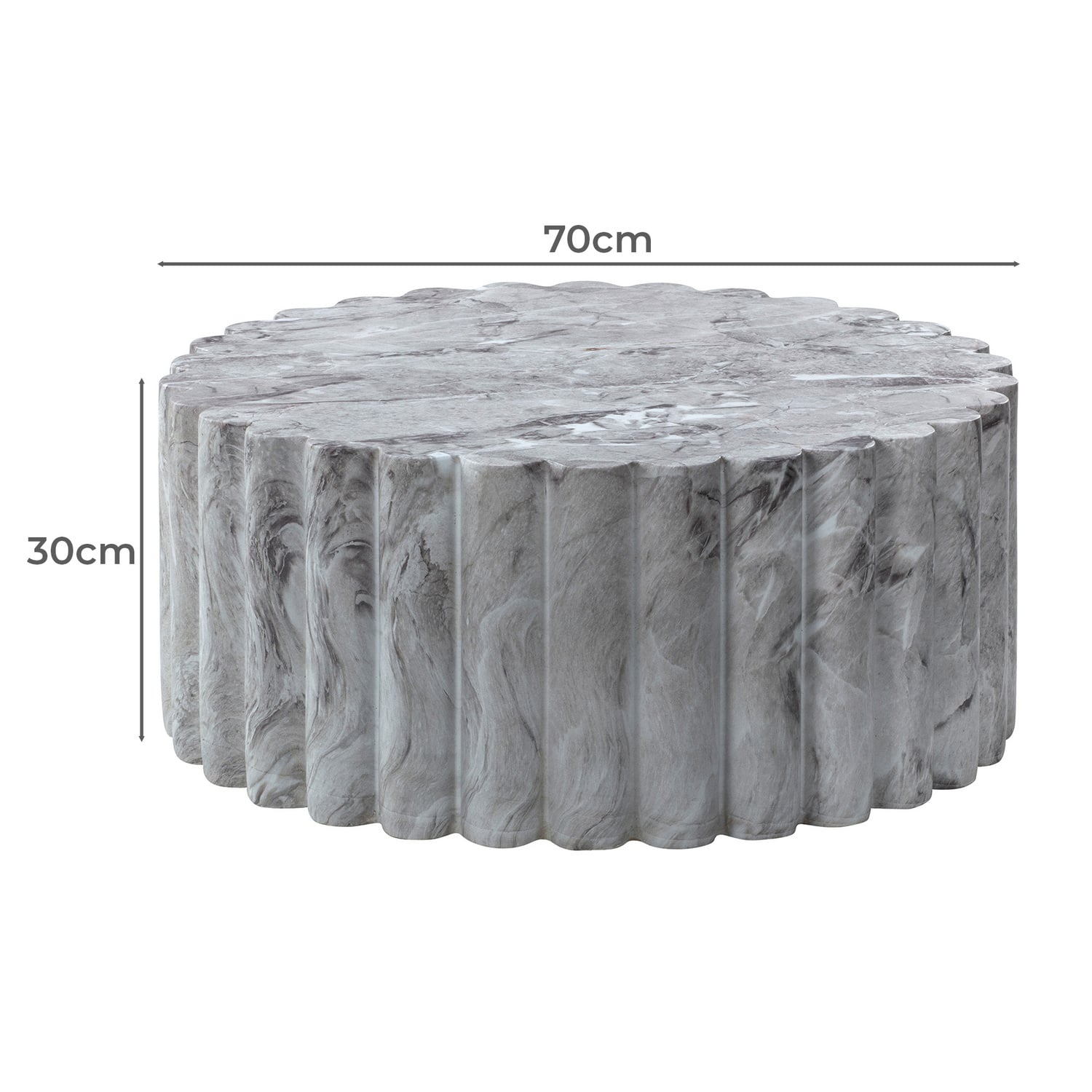 Flora Faux Marble Outdoor Coffee Table