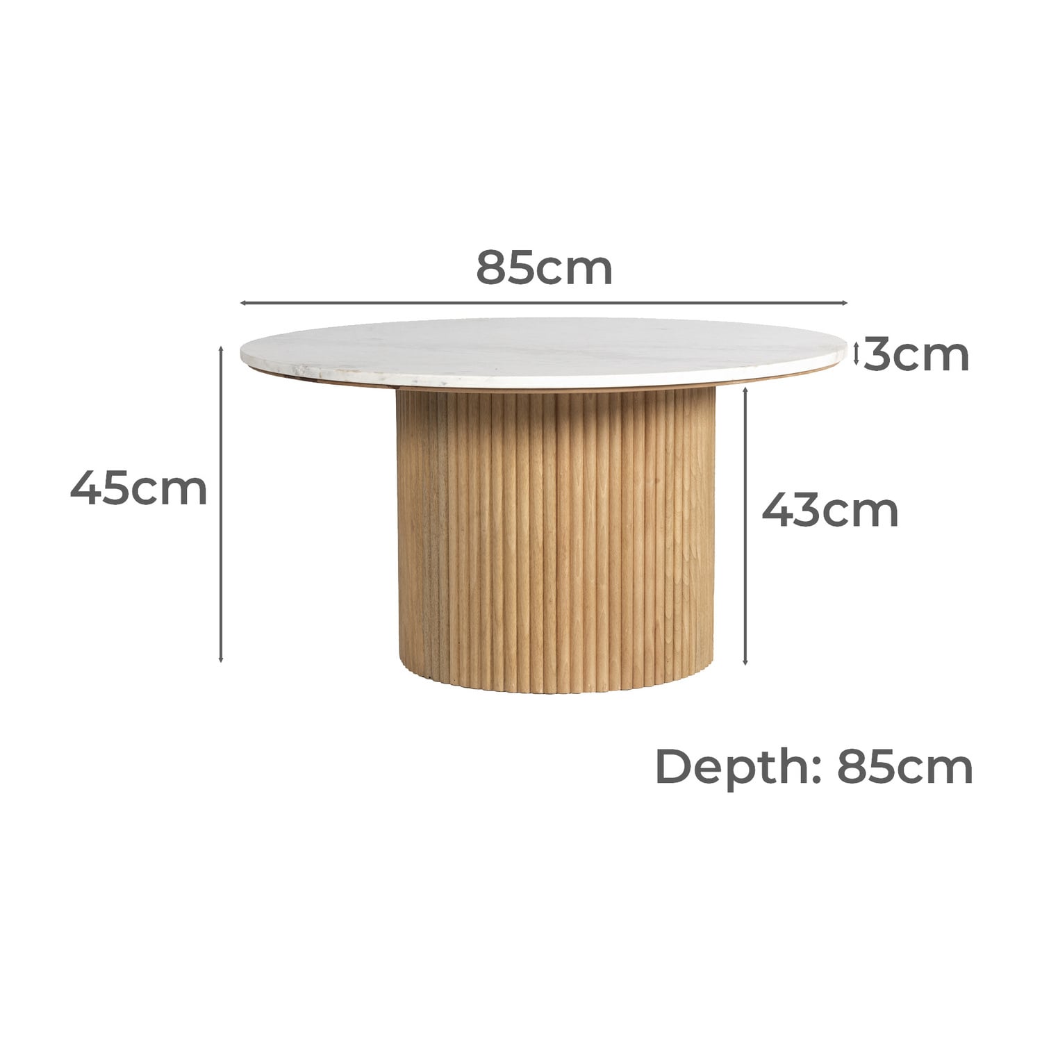 Anika Mango Wood & Marble Coffee Table