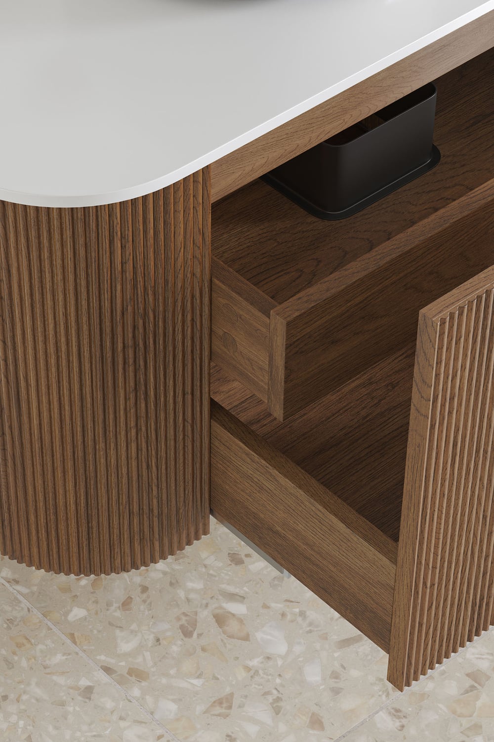 Nomad 460mm Walnut Wall Hung Single Vanity